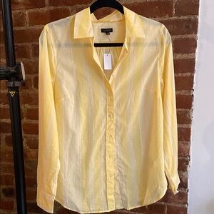 Talbots Yellow Striped Button-Up Shirt